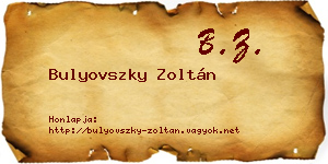 Bulyovszky Zoltán névjegykártya